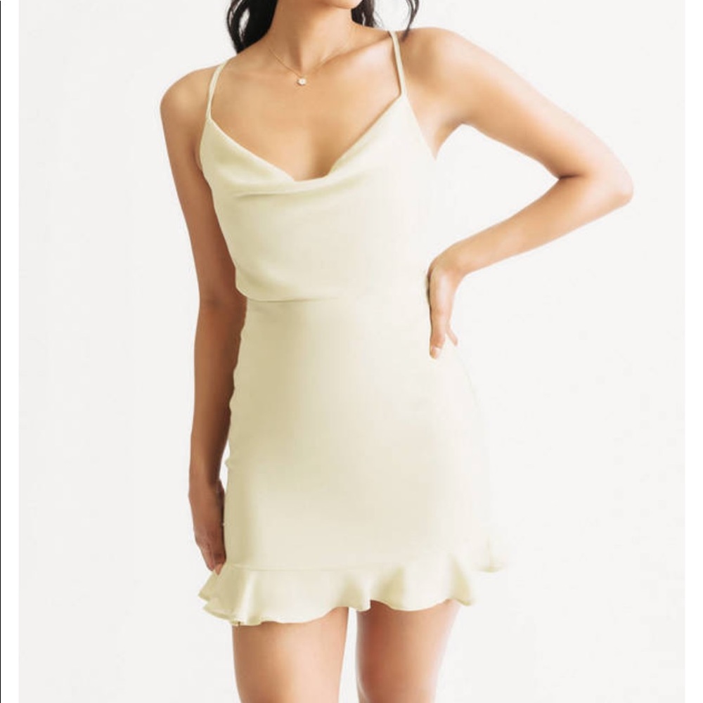 Sage Cowl Neck Mini Dress